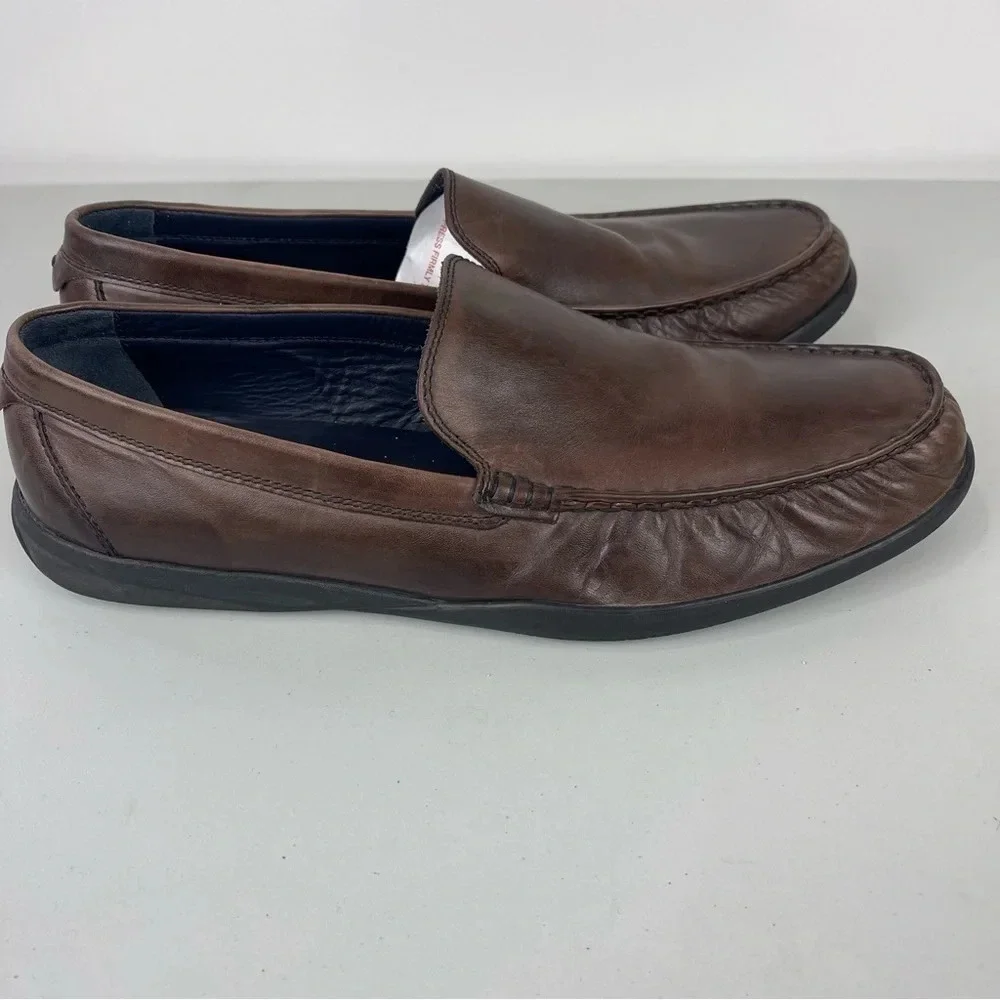 Cole Haan Brown Leather Slip On Moc Toe Loafers Size 11.5M